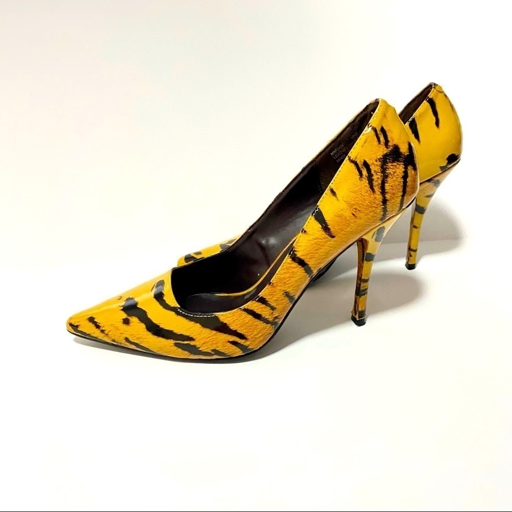 Modern Vice Pointed Toe Heel Leather Shoes 10M Summer Animal Print Mob Wife - Picture 3 of 14